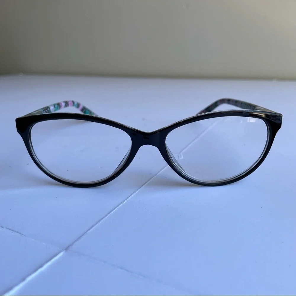Lulu Guinness eyeglasses LR66 Black Floral Women’s Glasses Frames